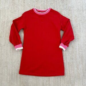 Hanna Andersson Girls Red Crewneck Long Sleeve Sweatshirt Dress 5